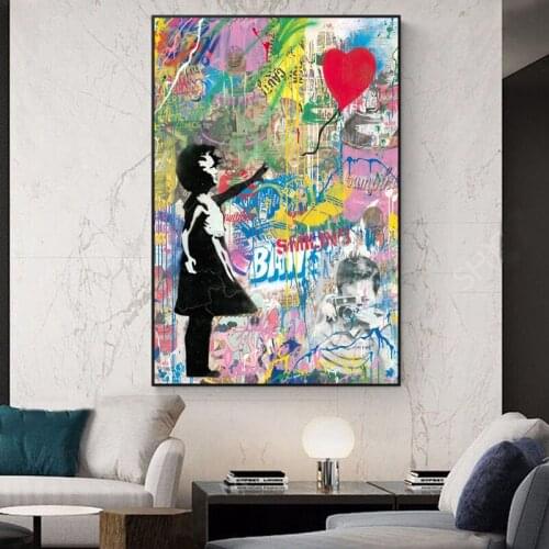 Banksy Street Graffiti Art Canvas Painting Abstract Wall Pictures for Living Room Wall Art Posters Prints Home Cuadros Decor