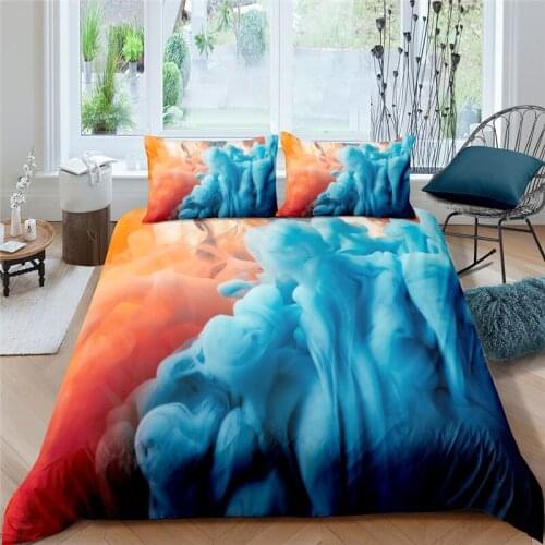 Luxury 3D Abstract Ink Printed 2/3Pcs Bedding Set Color Art Pattern Duvet Cover and Pillowcase Home Textile Queen and King Size