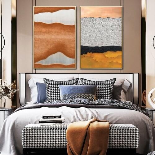 Colorful Abstract Wall Art Brown Gray Black Dream Sheet Oil Painting Canvas Wall Pictures for Room Decor Watercolors Art Work