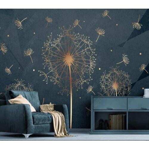 Papel de parede Minimalistic abstract dandelion line 3d wallpaper,living room tv wall bedroom wall papers home decor bar