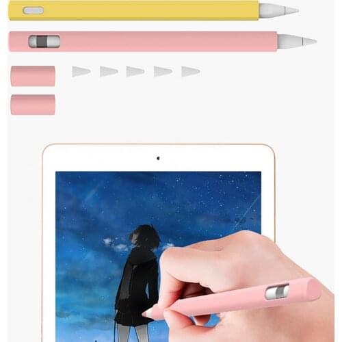 Solid Color Silicone Stylus Pen Cap Nib Protective Cover for Apples Pencil 1/2