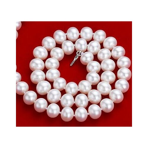 HUGE 18"10-11MM NATURAL SOUTH SEA GENUINE WHITE ROUND PEARL NECKLACE
