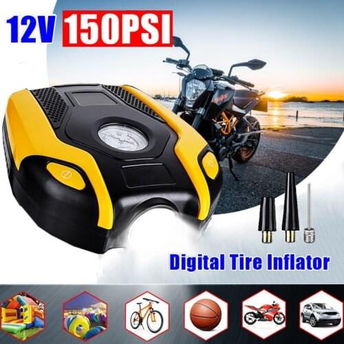 DC 12V Portable Car Air Compressor Digital Tire Inflator Air Pump 150 PSI Auto Air Pump For Car Motorcycle LED Light Tire Pump