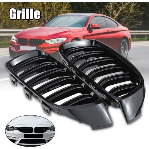 1 Pair Car Front Double Slat Kidney Grille Grill for BMW 4 Series F32 F33 F36 420i 428i 435i 2014-2016 M8617