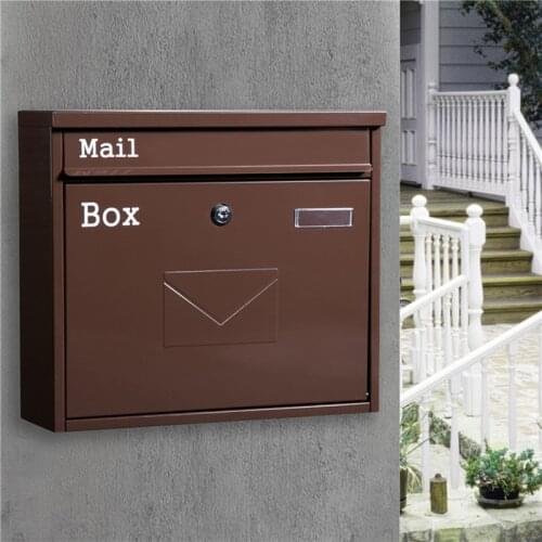 Retro Classic Rainproof Villas Mailbox Outdoor Lockable Wall-Mount Newspaper Boxes Secure Letterbox Garden Post Box F6016