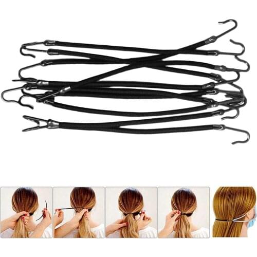 10 Pieces Girls Ties Hair Ponytail Hooks Bungee Bands Elastic Elastic Clips Hair Styling Hair Braid Tool Ponytail Holder