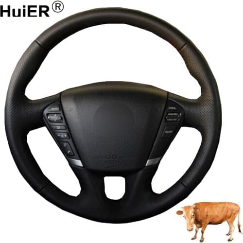 Hand Sewing Car Steering Wheel Cover Volant Top Cow Leather For Nissan Teana 2008 - 2012 Murano 2009- 2013 2014 Quest 2011- 2017