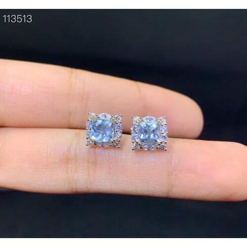 The Best engagement Gift Aquamarine Earring Natural And Real 925 sterling silver Aquamarine Earring