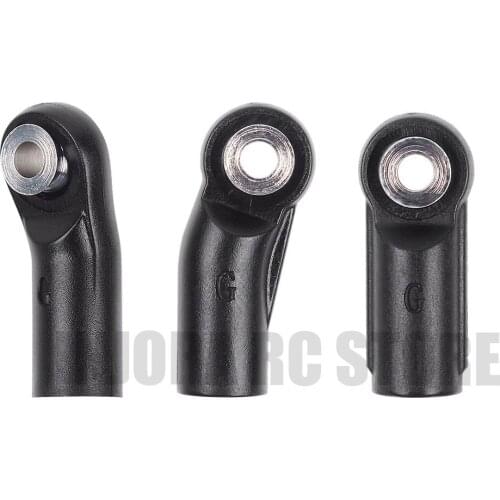 10PCS Black Plastic Rod Ends Link Balls for 1:10 RC Crawler Car Axial SCX10 II 90046