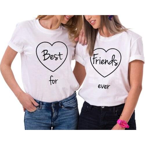 Skuggnas Best Friends forever T shirt Bff Clothing Best Friend Gift T-shirt Short Sleeve 90s aesthetic BFF Clothing drop ship