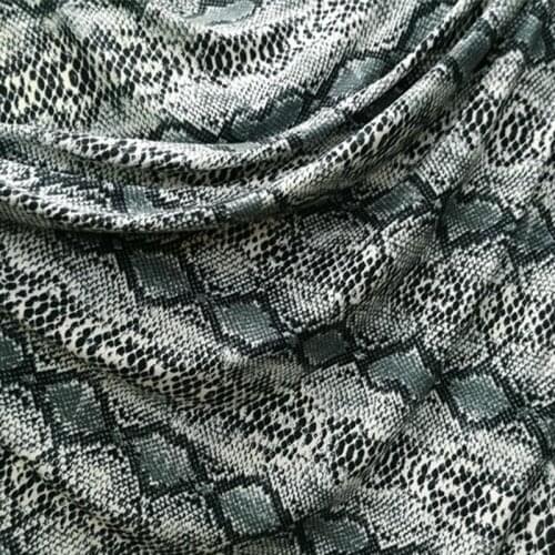 Good Grey Cotton/spandex 4-Side Stretch Milk Silk Dress Fabric Snake Leopard Pattern Print Dance Fabric DIY Sew Dress Clothing