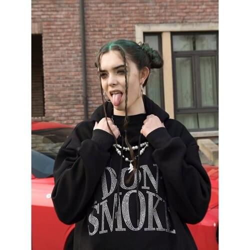 Female Hooded Sweatshirt Y2K Gothic Harajuku Hooded Sweatshirt Women Skull Printed Goth Grunge Coat plus size women Hoodies