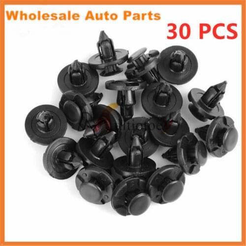 01553-09321 015530 9321 30 Pcs Plastic Rivet Trim Clips Bumper Fender Fasteners 8mm Push Type Retainer For NISSAN