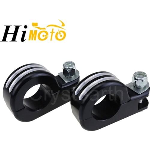 1 1/4" 1.25" Black Clamp Motorcycle Foot Peg Mounting Kit Case For Harley Engine Bar Highway Breakout Dyna