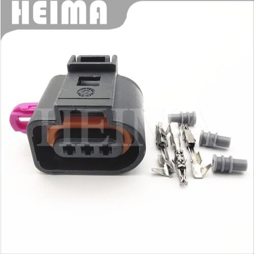 10/20/30sets 1J0973703 1.5mm 3 pin female auto air Temp pressure sensor waterproof wire connector for car Audi A4 A6 1J0 973 703