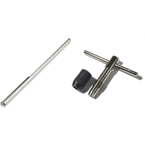 10 Pcs 1/8inch Shank 1 31/32inch Long Abrasive Sandpaper Split Mandrels with T-Handle Tap Wrench Chuck Type Capacity