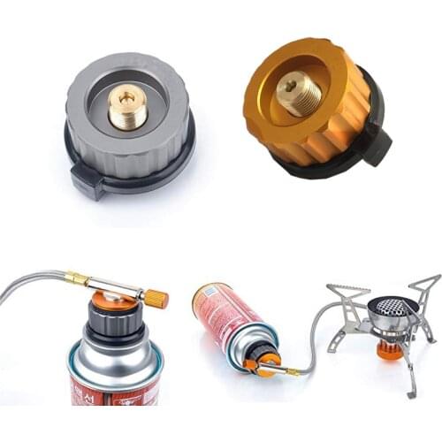 Outdoor Camping Stove Adapter Gas Tank Converter Head Auto-Off Gas Cartridge Split Type Butane Burners Stove Gas Bottle Convert