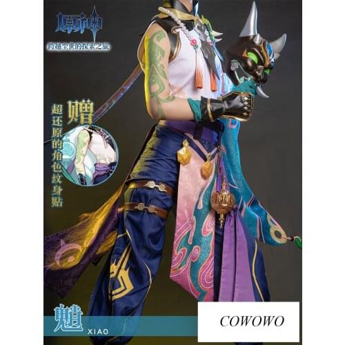 Anime! Genshin Impact Xiao Game Suit Gorgeous Handsome Uniform Cosplay Costume Halloween Party Role Paly Outfit For Men 2021 NEW