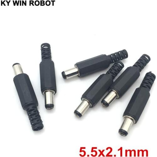 Free shipping 10PCS/Lot DC power Jack Plug 5.5*2.1MM 9mm short DC005 Charge Connector Male 5.5*2.1