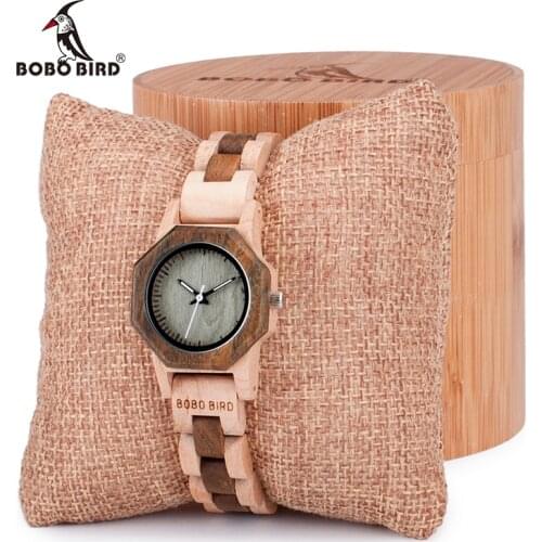 BOBO BIRD Women Watches Casual Antique Wooden ladies Quartz watch Gift for Girl Friend saat erkek clock