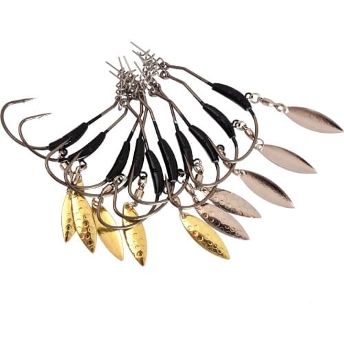 Flashy Swimmer With Willow Leaf Blade 2g 3g 4g 7g Weedless Underspin Balanced jigging Lures Weighted Swimbait Hooks 2pcs
