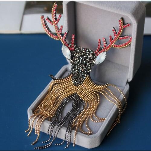 Sheep Head Beads Tassel Patch Pendant Auspicious Deer Head Epaulettes Clothing Sewing Accessory Headscarf Decor Diamond Sticker