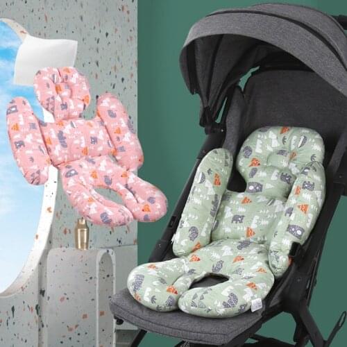 Baby Stroller Seat Cushion Cotton Soft Child Cart Mat Infant Car Seat Cover Neck Support Pillow Newborn Pushchairs Accessories