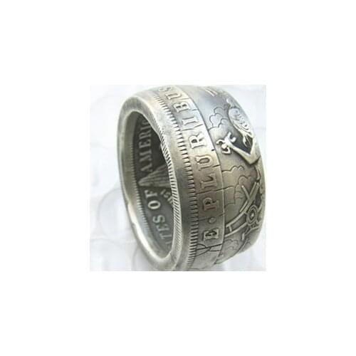 Hobo Coin US Morgan Dollar Silver Plated Ring Handcrafted US Size 8-16