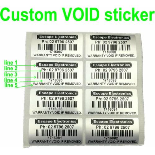Personalized Custom Label Sticker Warranty Void If Removed Tamper Proof 100PCS