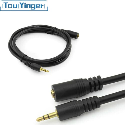 1Pcs 3.5mm Female to Male Audio Cloth Cable 5M Stereo Earphone Extension Cable Black Brand New