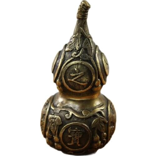 China old Bronze statue Bottle gourd worship copper statue ware of Fengshui