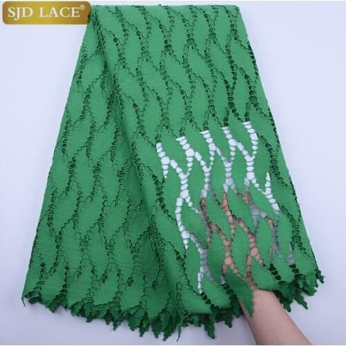SJD LACE 2020 High Quality African Lace Fabric With Holes Nigeria Guipure Cord Water Soluble Lace For Fashion Wedding DressA1835