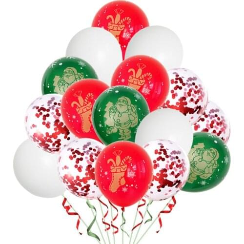12 inch Latex Balloons 30pcs Merry Christmas Balloons Hot Stamping Santa Claus Snowman New Year Balloons Party Decorations