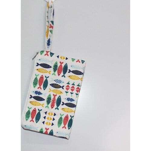 Cotton Fabric Mini Bag Zipper Coin Purse Small Pouch Casual Clutch Wallets Fresh Style Phone Bag Girls Wristlet Monedero Mujer