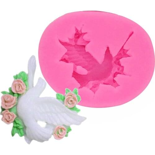 Peace Dove Bird Flower Silicone Molds Sugarcraft Fondant Cake Decorating Tools Cupcake Chocolate Candy Gumpaste Moulds T1231
