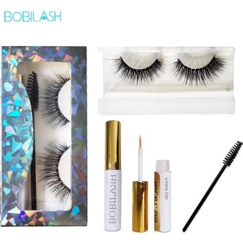 Makeup Eyelashes 5D Eyelashes Set With Glue Soft long Curls Natural Lashes With Eyelash Glue&Eyelash Makeup Brush