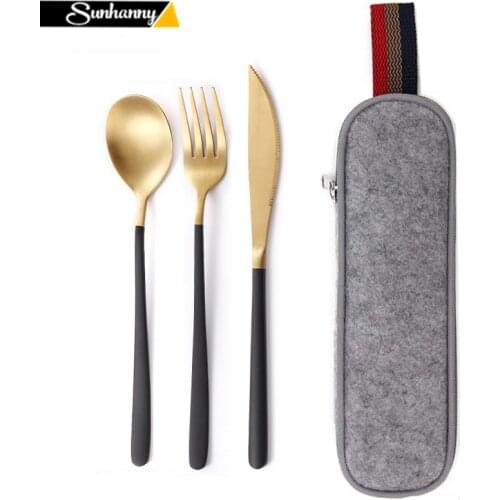 Dinnerware Set Travel Cutlery Set Camping Tableware Reusable Utensils Set with Spoon Fork Chopsticks Straw and Portable Case