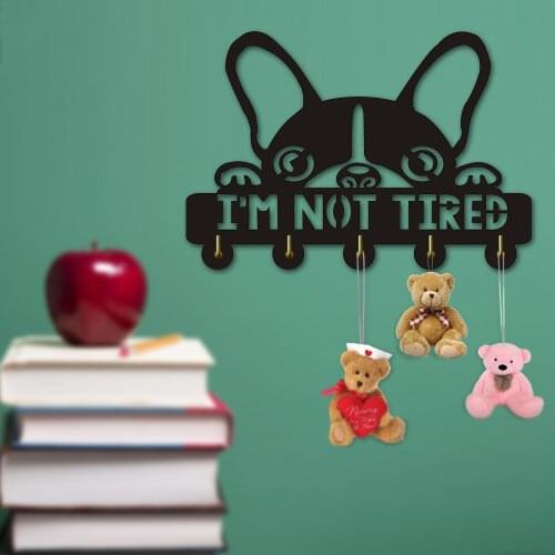 Boston Terrier Shape Kitchen Door Wall Hook Pug Hanger I am Not Tired Coat Keys Bags Holder Animals Clothes Hook