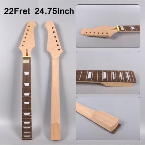 Unfinished 22Fret 24.75in 628mm Electric Guitar Neck Mahogany+Rosewood Fingerboard Hand-made