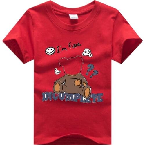 New Boys Kawaii Bear Printing T-shirts Cartoon Summer Short-sleeved Mens T-shirt Casual All-match Tops 2 4 6 8 10 12T