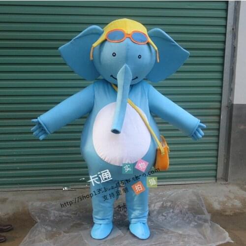 New style Elephant Mascost Costume With Big Ear Blue Mascot for Adult Animal Halloween Party Event