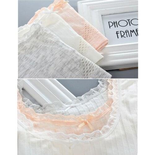 Teenage Young Girl Cotton Training Bra Mesh Patchwork Lace Solid Color Bralette Wireless Padded Puberty Vest Crop Top N84E