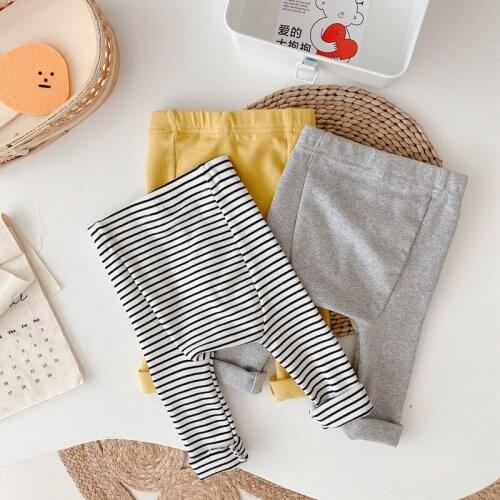 Girls Boys Casual PP Pants Baby Infants Kids Children Autumn Striped Cotton Trousers Pant ADK145
