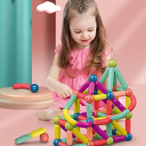 Rcevbocc Magnetic Sticks and Balls Building Toys, Stacking Geometry Magnetic Construction Educational Classic 3D Puzzle Toys Set
