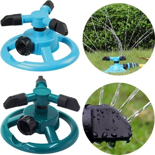 Garden Sprinklers Automatic Watering Grass Lawn 360 Degree 3 Nozzle Circle Rotating Irrigation System Jardin Seeds Home Kitchen