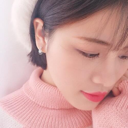 Slice earring 100% 925 Sterling silver Jewelry fashion Hypoallergenic Stud earrings for women gift