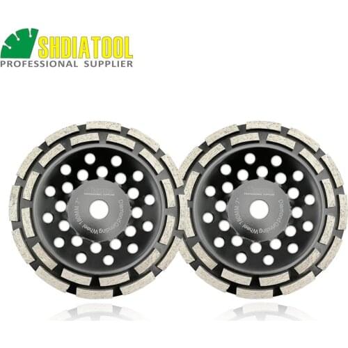SHDIATOOL 7"/180MM Diamond Double Row Grinding Cup Wheel Twin Row Grinding Disc For Grinding Polishing Concrete Masonry Granit