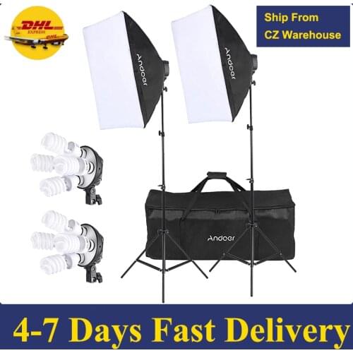 Photography 50x70CM Softbox Lighting Kits Professional Light System With 2pcs 45W Photographic Bulbs Photo Studio Equipment