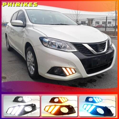 New upgraded version top quality led drl daytime running light with yellow turn signal for Nissan New Nissan Tiida Only 2017-18