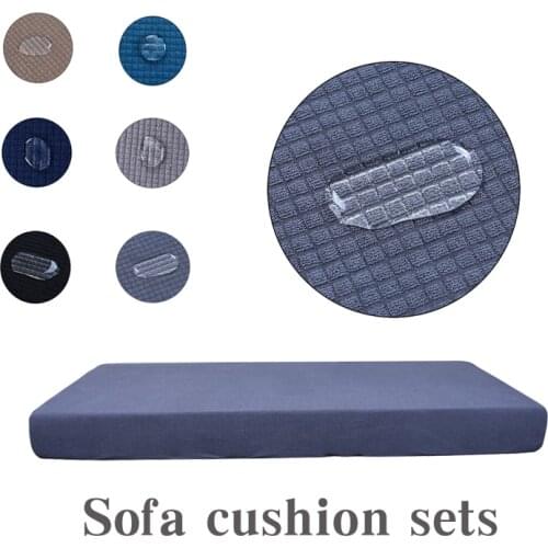 Thick Water-proof Sofa Cushion Cover Funiture Protector Jacquard Corner Sofa Slipcover Elastic Solid Couch Cover